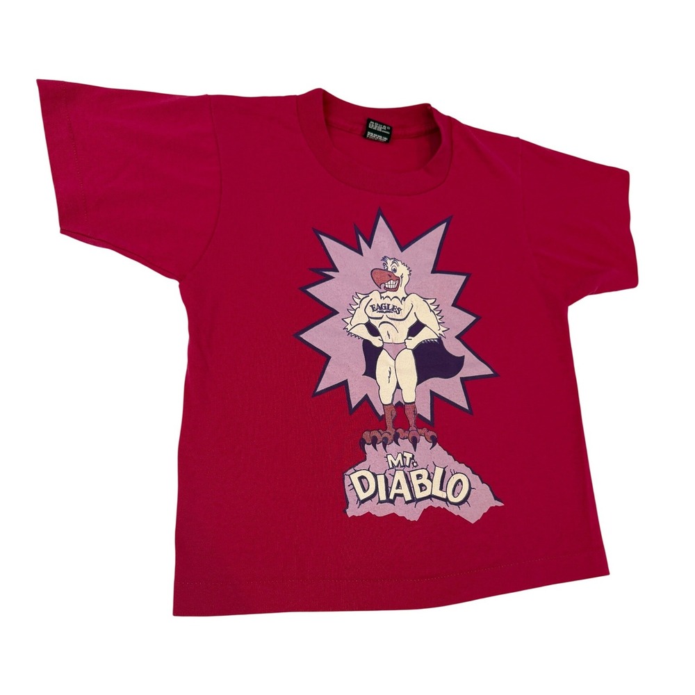 Vintage Best Fruit of the Loom Mt Diablo Eagles Graphic Tee Pink Kids 10-12